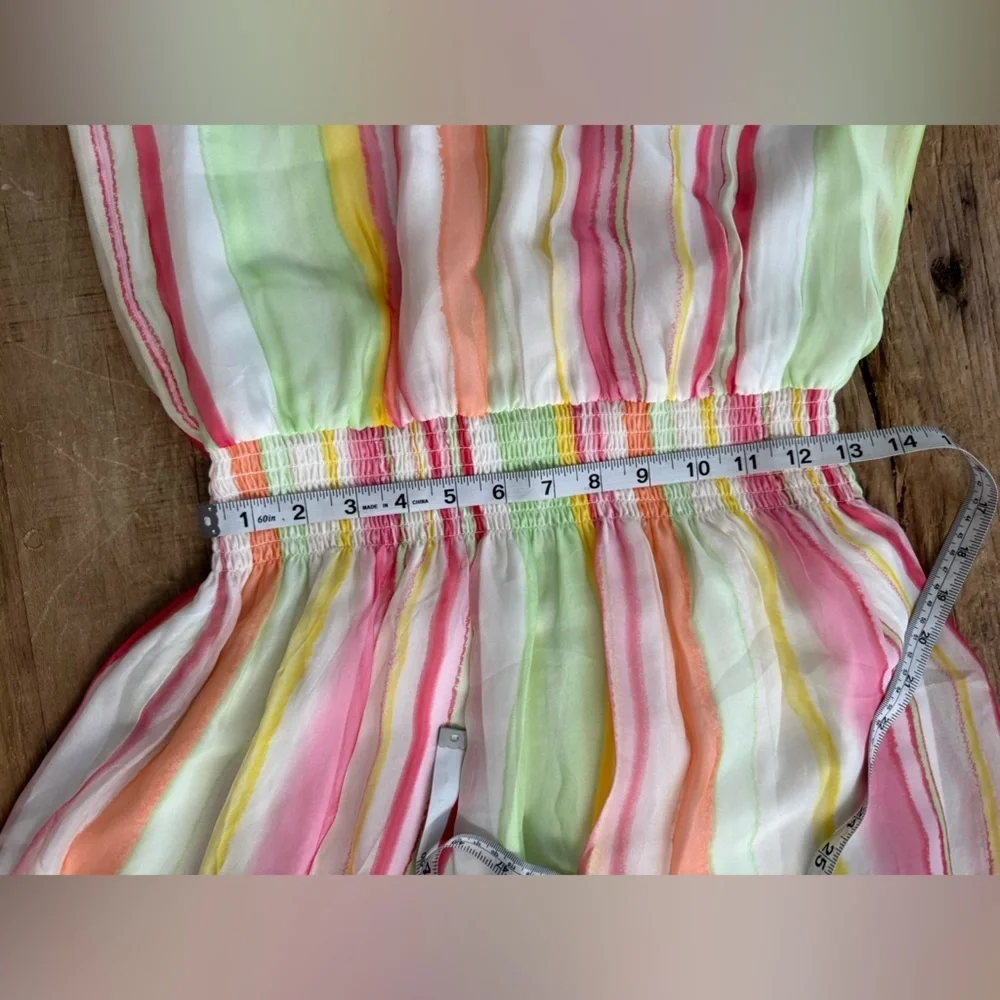 NEW WITH TAGS Ramy Brook Striped Paris Silk Chiffon Sleeveless Minidress~ Med - Picture 10 of 13